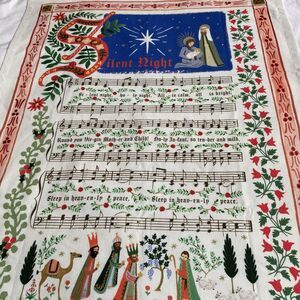 Christmas Tea Towel Holiday Kitchen SILENT NIGHT Cotton Rifle Paper Company